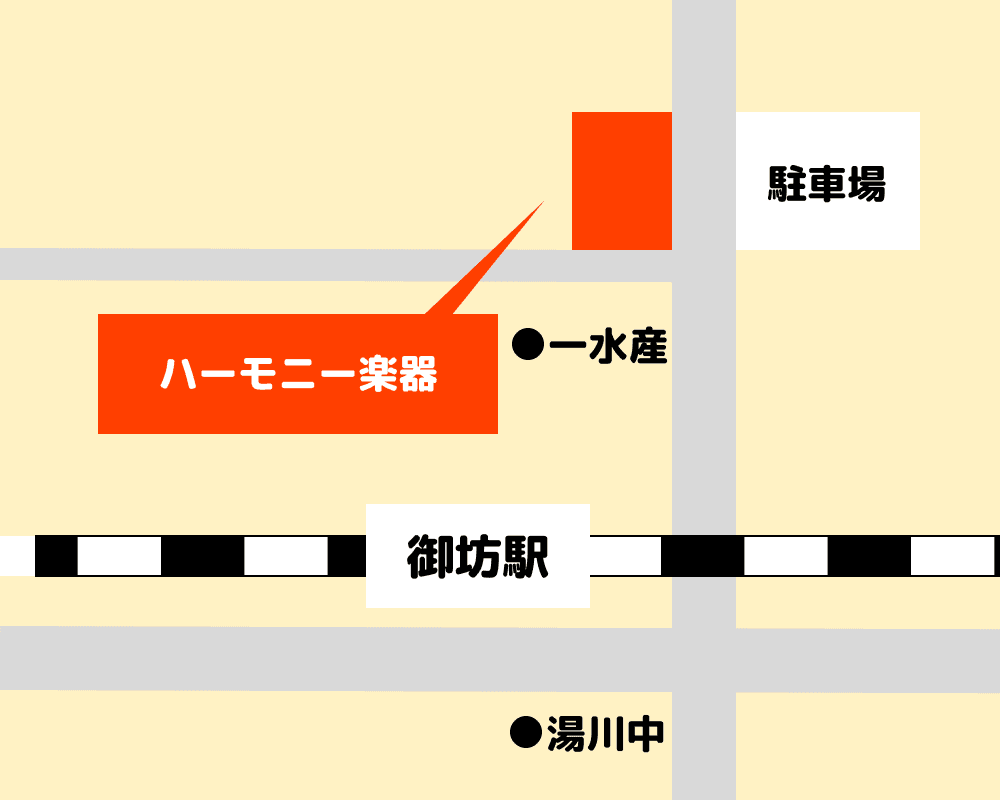 ハーモニー楽器 カワイ音楽教室のシンプルな地図